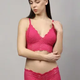 AROUSY Black & Red Self Pattern Bra Panty Set - Pack Of 3 image 3