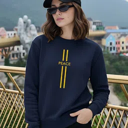 Moda Rapido Women Printed Round Neck Regular Fit long sleeves Pullover Sweatshirt-picture-31