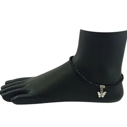 HIGH TRENDZ Silver-Plated Artificial Beaded And Charm Anklet image 3