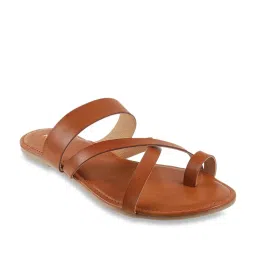 Mochi Women's Tan Toe Ring Sandals image 1