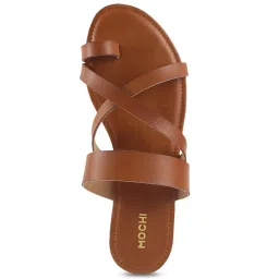 Mochi Women's Tan Toe Ring Sandals image 3
