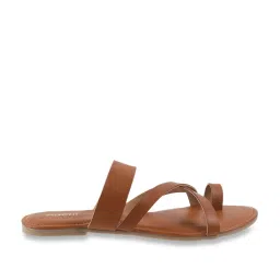 Mochi Women's Tan Toe Ring Sandals image 2