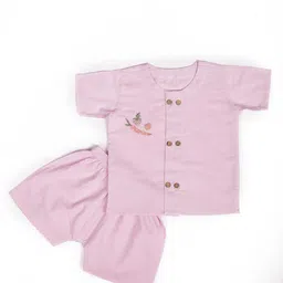 Bhaakur Infants Embroidered Pure Cotton Shirt With Short-picture-18