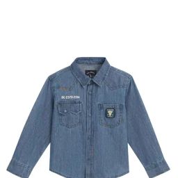 Blue Giraffe Kids Blue Solid Shirt-picture-31