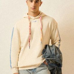 The Bear House Beige Relaxed Fit Typography Hoodie-picture-14