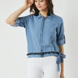 Miss Chase Blue Cotton Jacket image 1