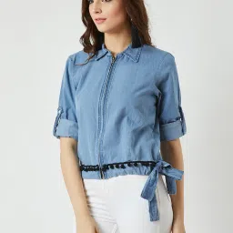 Miss Chase Blue Cotton Jacket image 3