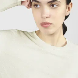 Skechers White Viscose Regular Fit Stripes Long Sleeve Tops image 5