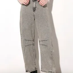 Only Grey Cotton Solid High Rise Jeans-picture-32