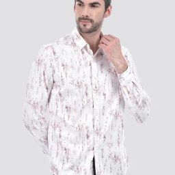 Numero Uno Dusty Rose Cotton Slim Fit Printed Shirt-picture-15