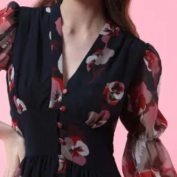 MISH Blue Printed Casual Dress image 5