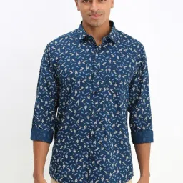 Allen Solly Blue Cotton Slim fit Print Casual Shirt-picture-22
