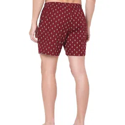 UnderJeans by Spykar Maroon Printed Boxers image 2