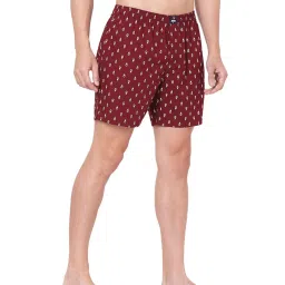 UnderJeans by Spykar Maroon Printed Boxers image 3