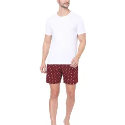 UnderJeans by Spykar Maroon Printed Boxers image 5