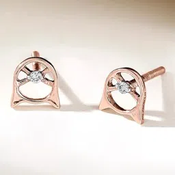 p.n.gadgil jewellers Shimmer Cat 18 kt Rose Gold Stud Diamond Earring for Woman-picture-40