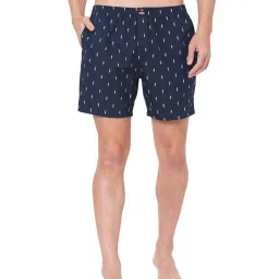 UnderJeans by Spykar Navy Blue Printed Boxers image 1