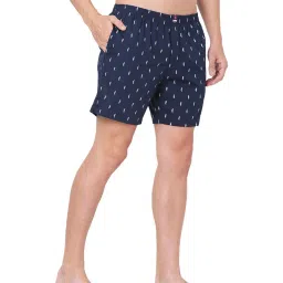 UnderJeans by Spykar Navy Blue Printed Boxers image 3