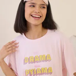 Sweet Dreams Light Pink Regular Fit Geometric Print T-Shirt with Shorts Set image 4