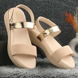 Clog London Women's Cream Back Strap Wedges-picture-36