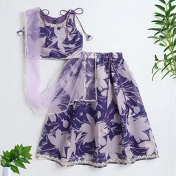The Magic Wand Girls Floral Printed Ready to Wear Lehenga & Blouse With Dupatta-picture-25