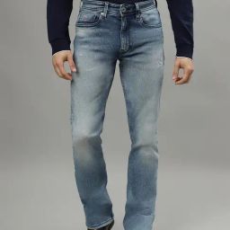 Iconic Blue Cotton Bootcut Jeans-picture-5