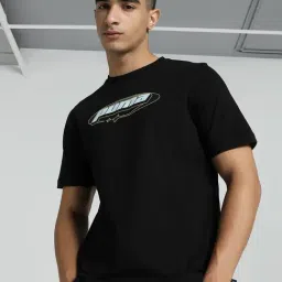 Puma Black Cotton Regular Fit Printed T-Shirt-picture-21