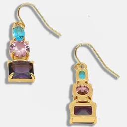 Sohi Gold Plated Party Designer Stone Drop Earrings image 4