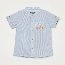 Juniors by Lifestyle Blue Striped Regular Fit Shirt-picture-14