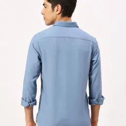 Basics Blue Slim Fit Shirt image 2
