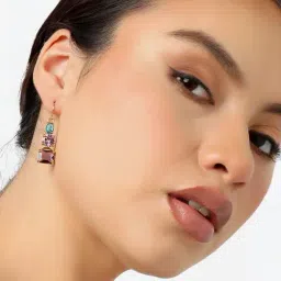 Sohi Gold Plated Party Designer Stone Drop Earrings image 2