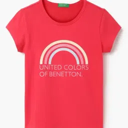 United Colors of Benetton Kids Red Cotton Printed T-Shirt-picture-42