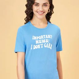 People by Pantaloons Blue Printed T-Shirt-picture-4