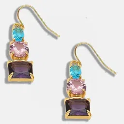 Sohi Gold Plated Party Designer Stone Drop Earrings image 5