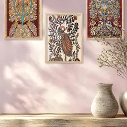 Kotart Brown & White 3 Pieces Floral & Botanical Printed Wooden Wall Arts image 4