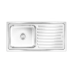 Nirali BG Kitchen Sink Rectangular Straight Series Big 1040x510 mm (41x20 inch) Glossy Finish Stainless Steel, Orra Elegance image 1