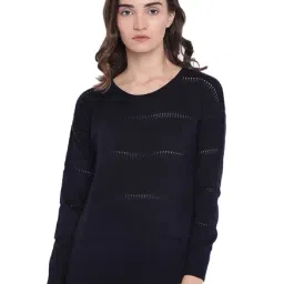 Cayman Navy Crochet Wool Pullover-picture-12