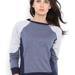 Campus Sutra Grey Colourblocked Sweatshirt-picture-39
