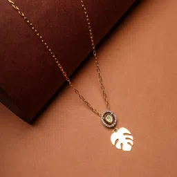 AARSEE OFFICIAL 22Kt Gold-Plated Leaf And Luster Necklace image 3