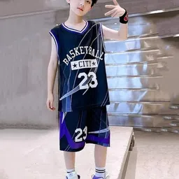 TrendyKid Boys Printed Round Neck T-shirt With Shorts-image-2
