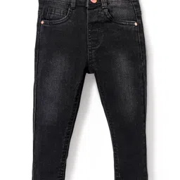 Babyhug Denim Full Length with Stretch Washed Jeans - Black-picture-25