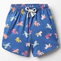 CUCUMBER Sinker Knit Above Knee Length Shorts With Unicorn Print - Royal Blue-image-66