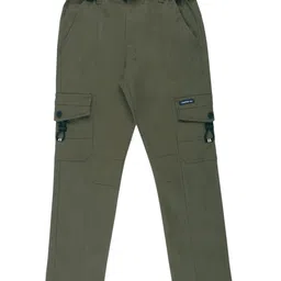 CAVIO Cotton Blend Woven Solid Cargo Pants With Belt - Olive Green-picture-21