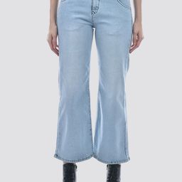 Numero Uno Women Wide Leg Mid-Rise Light Fade Stretchable Cropped Cotton Jeans-picture-27