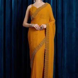 Anouk Sequinned Embellished Saree With Matching Blouse-picture-22