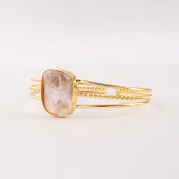 Ozanoo Gold-Plated Mother of Pearls Studded Cuff Bracelet image 3