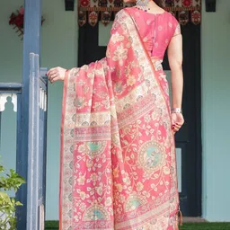 MAHARANI COUTURE Floral Pure Cotton Jamdani Saree image 5