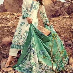 dravinam trends DRAVINAM Floral Printed Pure Cotton Unstitched Dress Material image 1