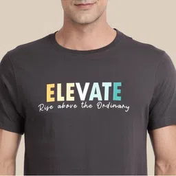 SOULIVELY Typography Printed Round Neck Pure Cotton Moisture-Wicking T-shirt image 3