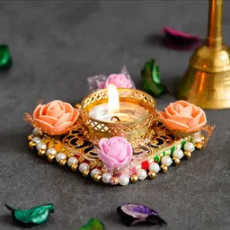 Divyakosh Decorative Diwali Diya Pack Of 4 - Multicolor image 3